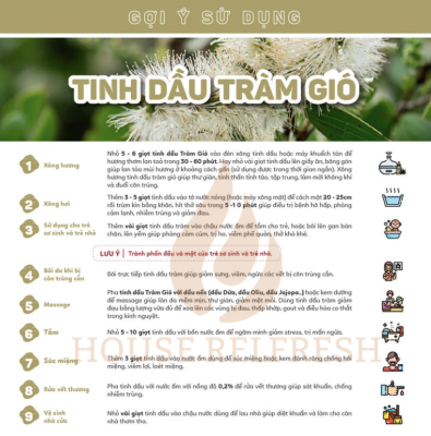 Tinh dầu xả treo phòng tràm gió